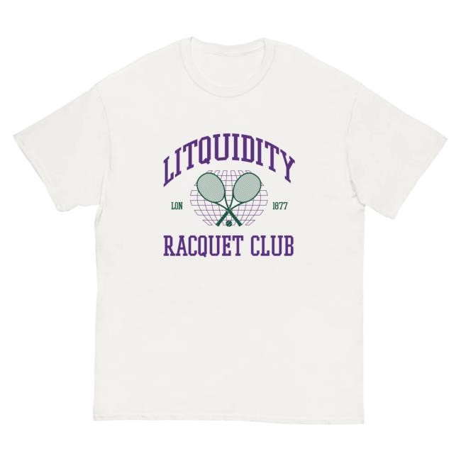 Litquidity Racquet Club WIMB Tees - White | Ash Litquidity Official Merch Store