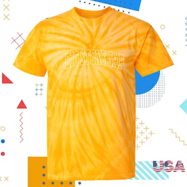 Official Hometown Apparel Clothing Merch Big Stone Gap Virginia Trendy Block Tie Dye Shirts Gold