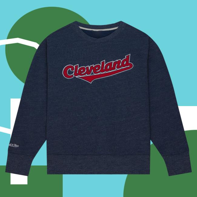 Mitchell And Ness Clothing Store Shop Playoff Win 2.0 Sweatshirt Vintage Cleveland Guardians Mitchellandness Merch