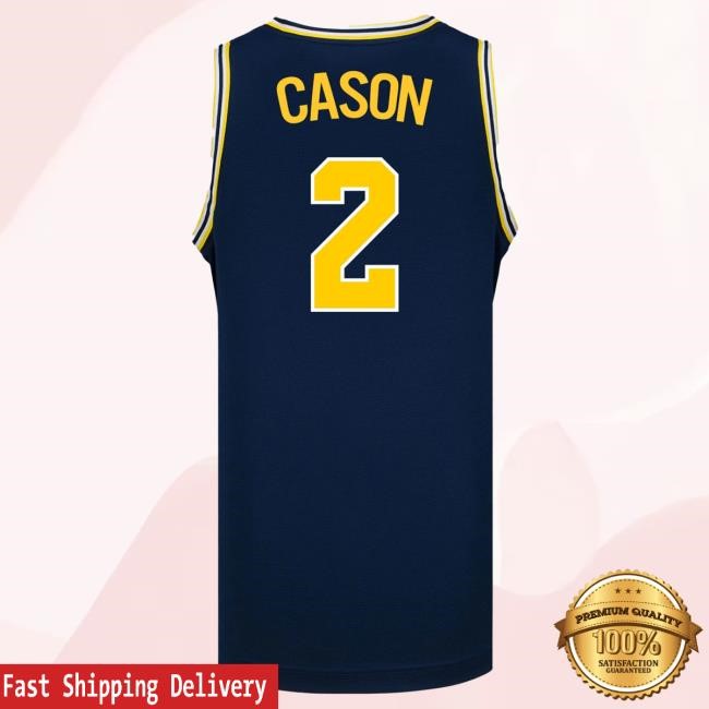 Michigan Wolverines #2 L.J Cason Student Athlete Blue Basketball Jersey T Shirt | The M Den Official Merch Store Shop