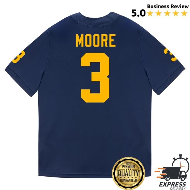 The M Den Michigan Wolverines #3 Fredrick Moore Student Athlete Blue Football Jersey Hot Shirt