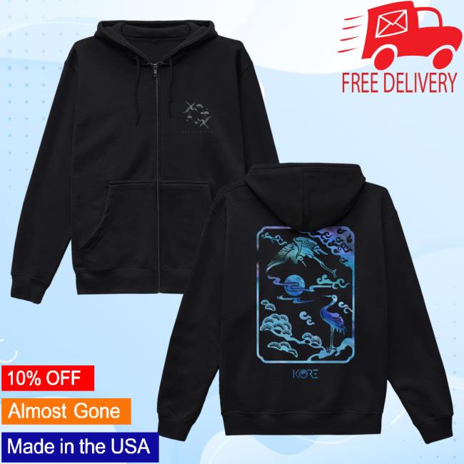 Official Kore Limited Merch Store KoreLimited Crane Of Pearl Zip Up Sweaters (Black) Kore Limited Apparel Clothing Shop
